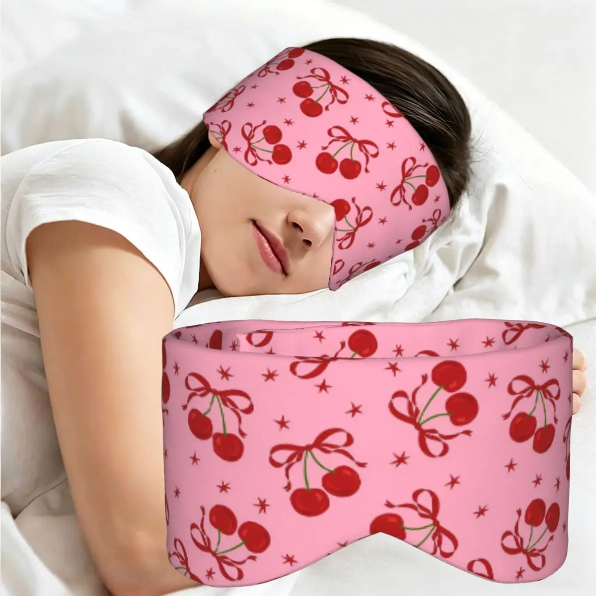 Cherry sleep eye mask Light Blocking Portable Eye Cover for Girls Boys Travel Party Gift Eyeshade eyepatch