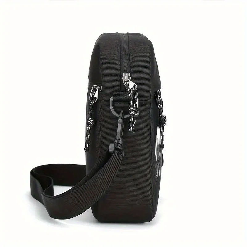 حقيبة كروس للرجال ذات طابع إيطالي - أسود وذهبي مع علم إيطالي ومعطف أذرع أجهزة ذهبية اللون - خفيفة الوزن ومتينة