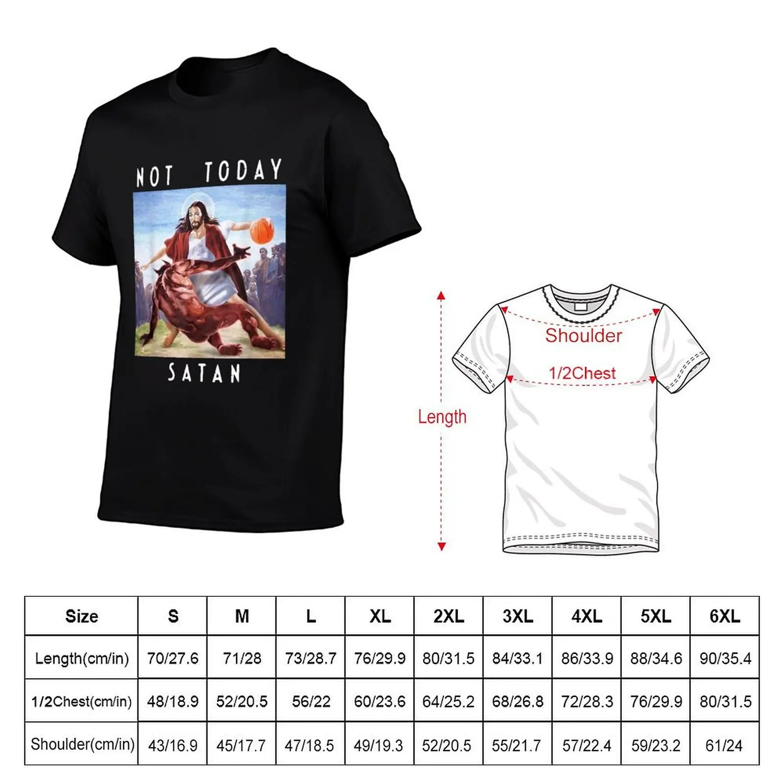 Not Today SatanJesus vs Satan in Basketball T-Shirt summer 2026 anime tshirt mens plain t shirts