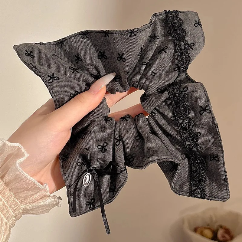

Korean Style Hair Ties, School Style Hair Accessories, Yiwu Wholesale, Elegant Lace Scrunchies, Hair Ties, Fabric Hair Flowers