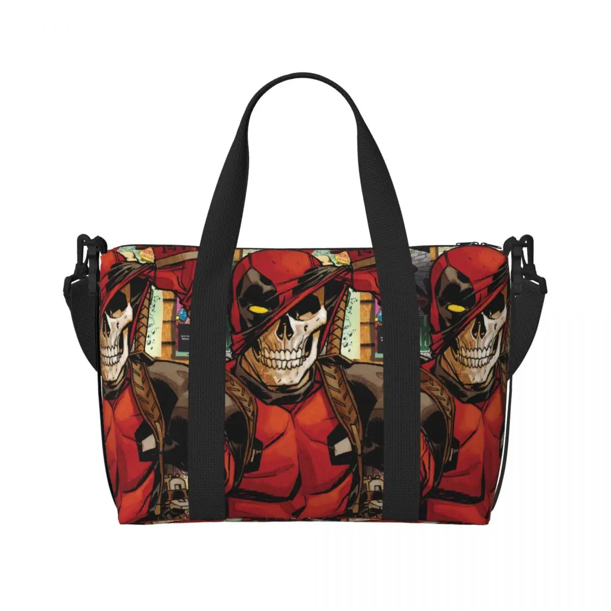 Custom Cool Deadpool Tote Bag for Women Big Capacity Gym Beach Travel Bags