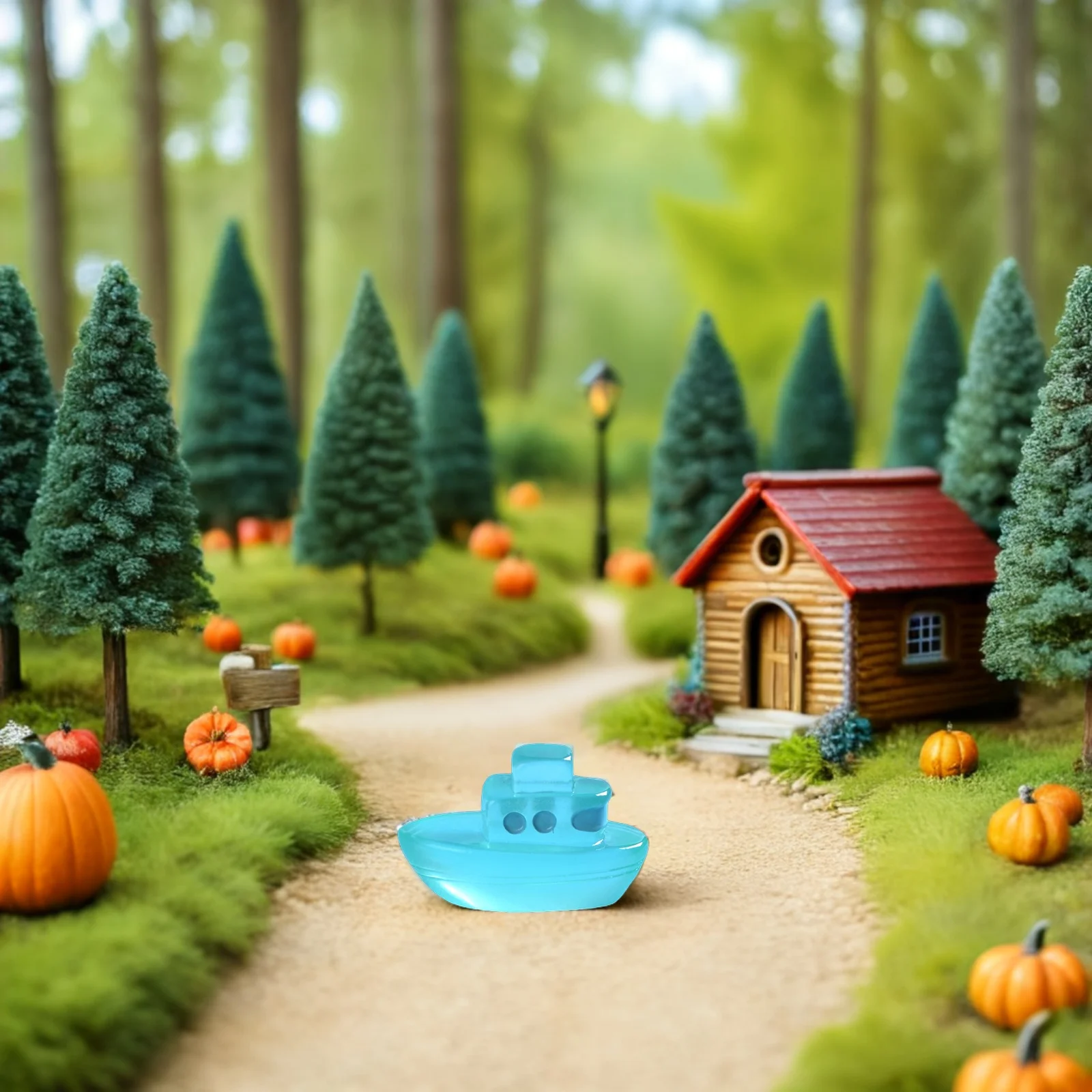 เรือเรซิ่นเรืองแสงในที่มืด 6 ชิ้น ของตกแต่งสวนขนาดเล็กน่ารัก ของประดับตกแต่งสนามหญ้า รถยนต์ ของตกแต่งเรซิ่นรูปทะเลแสนสดใส