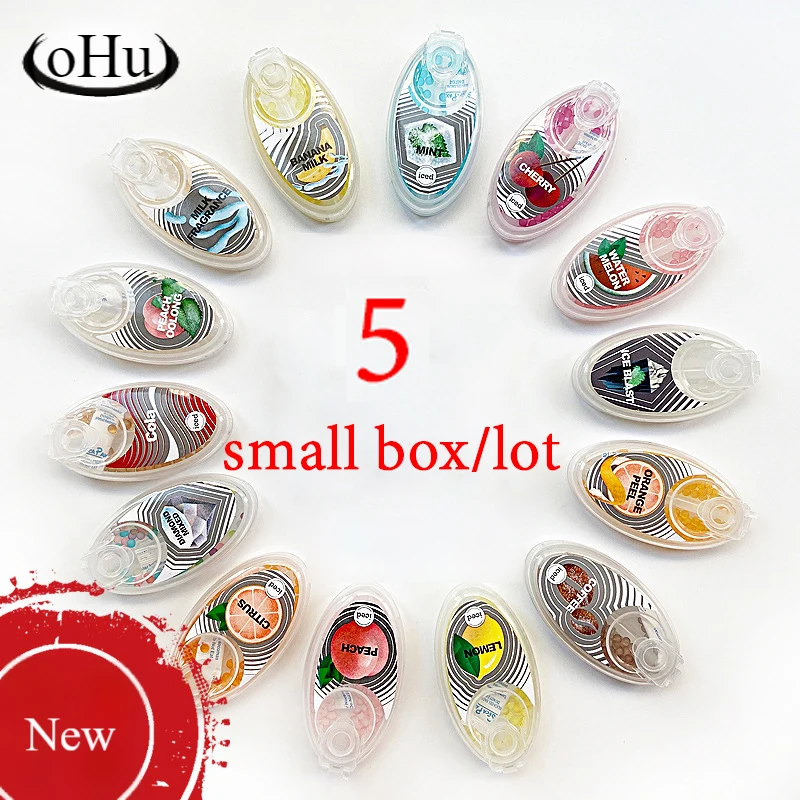 5 Small Box Cigarette Capsule Beads S Mint Watermelon Blueberry Coke Wholesale Bead Box Fits 5.2mm 7.6mm Cigarettes