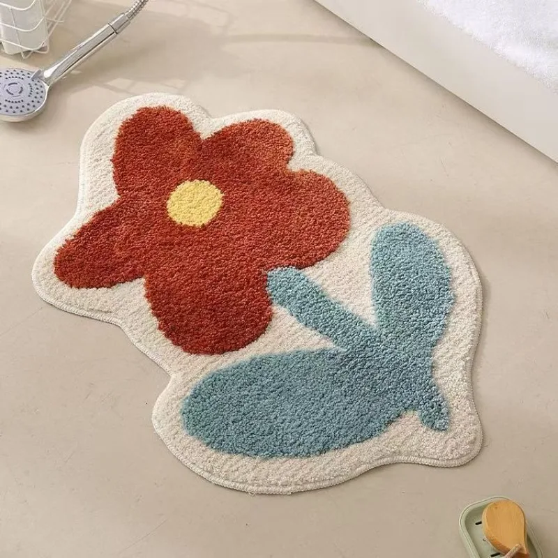 Imitation cashmere bathroom floor mat toilet toilet toilet door absorbent foot mat household quick-drying carpet