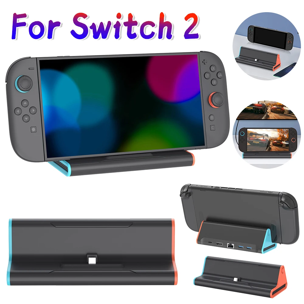 

TV Dock Station for Switch 2 4K@60Hz Mini HD Video Converter Dock with Ethernet Port Support PD USB Port Switch Game Accessories