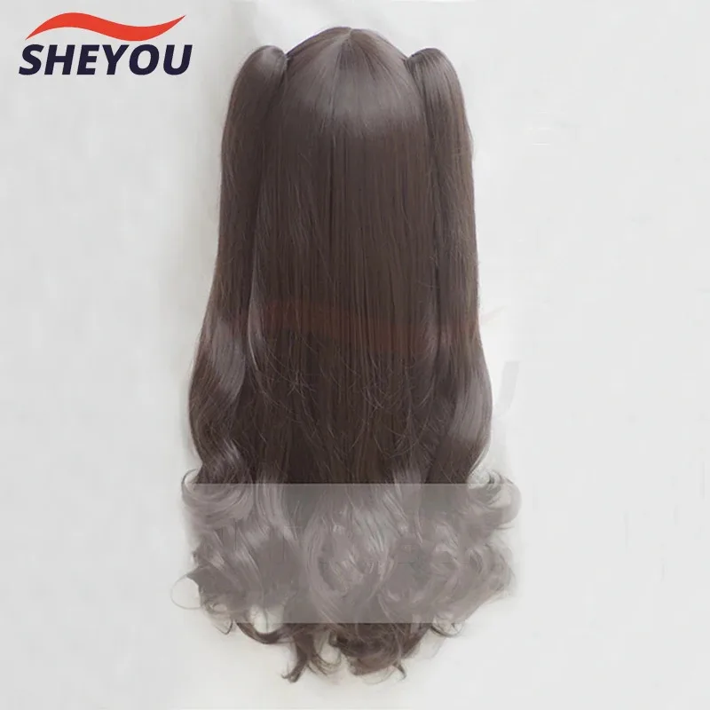 

COSda@Game Fate/Stay Night Rin Tohsaka 80cm Long Curly Brown Ponytail Heat Resistant Hair Cosplay Costume Wig + Track + Wig CapC