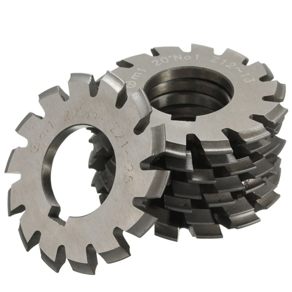 M0.3 M0.5M0.8 M1 M1.25 M2 M2.5 M3 M4-M10 Modulus PA20 degrees NO.1-NO.8 HSS Gear Milling cutter Gear cutting tools