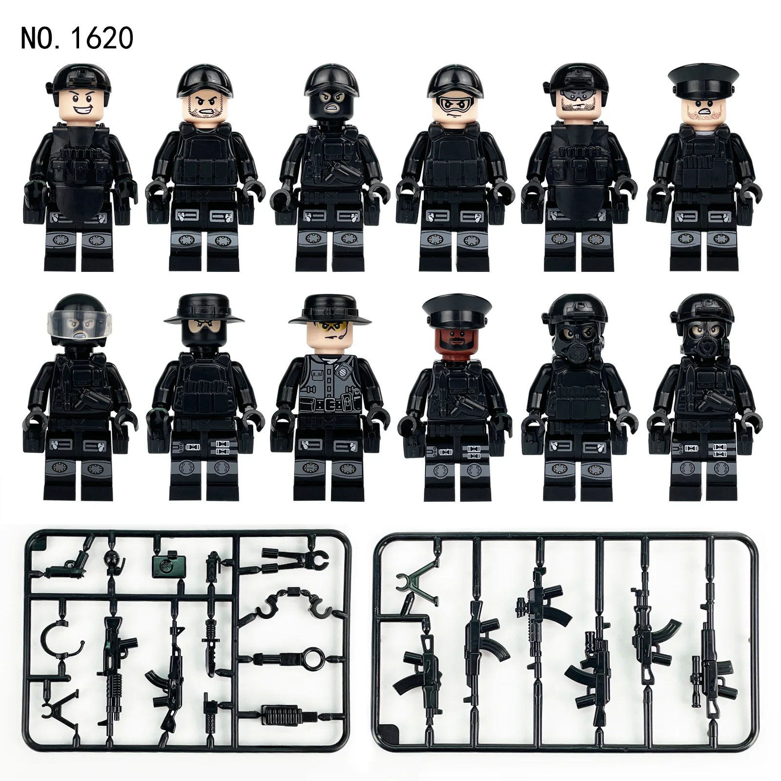 Bausteine der Militärserie, Spezialpolizei, Dschungelspärlinge, handgefertigte Modelle, zusammengebautes Spielzeug, humanoide Puppen, Geburtstagsgeschenke – Detail 13