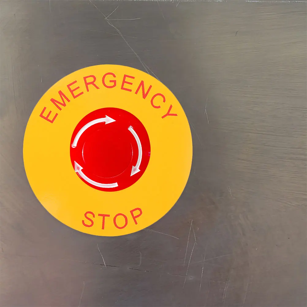 

4 Pcs Warning Signs Emergency Stop Decal Label Decals Mechanical Sticker Shut off Stickers Pvc Self-adhesive Equipment for