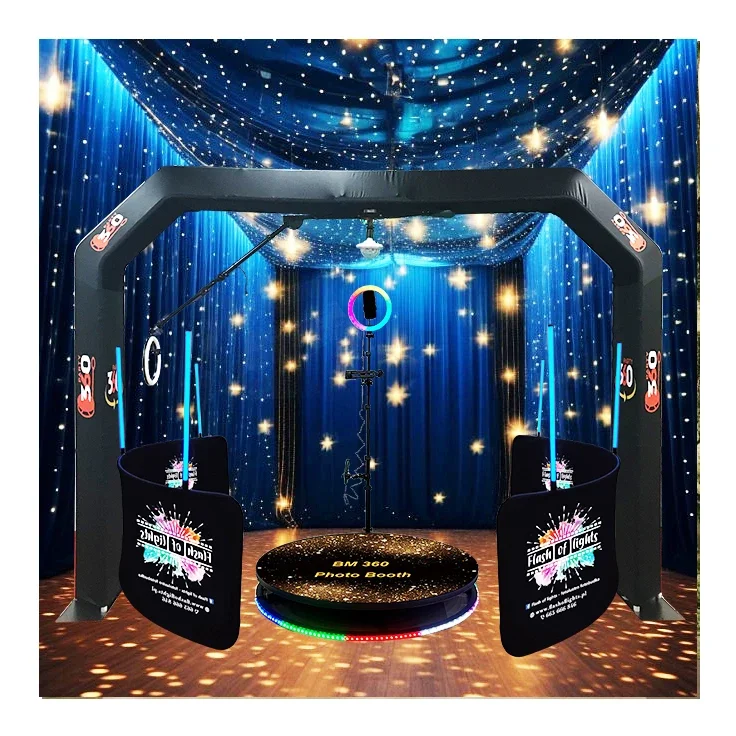 Party Supplies 360 Photo Booth With Fill Light Lamp Manual Photo Booth 360 with Props Free Accessories