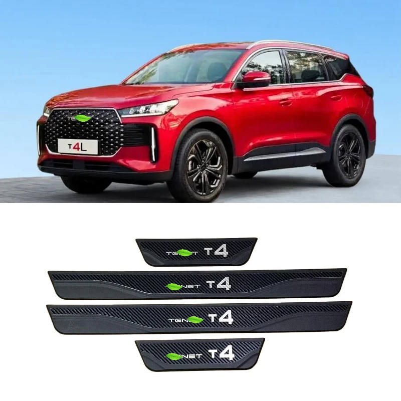 

For TENET T4 Car Door Sill Protector Anti-Scratch ABS Threshold Strips Welcome Pedal Cover Protective Trims Exterior Accessories