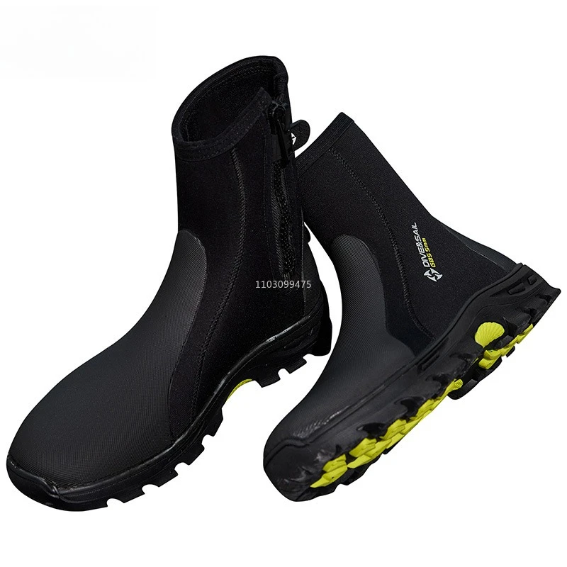 

5mm Neoprene Diving Boots Anti-Slip Side Zipper Diving Shoes Elasticity Scuba Diving Snorkeling Swimming Shoes Outdoor Sports