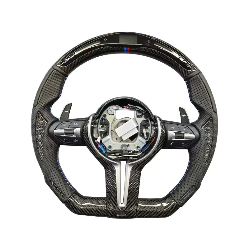 Custom Leather Carbon Fiber Luxury 3 Spoke 35mm Grip Size Steering Wheel for F20-F32 6 Series M5 Models