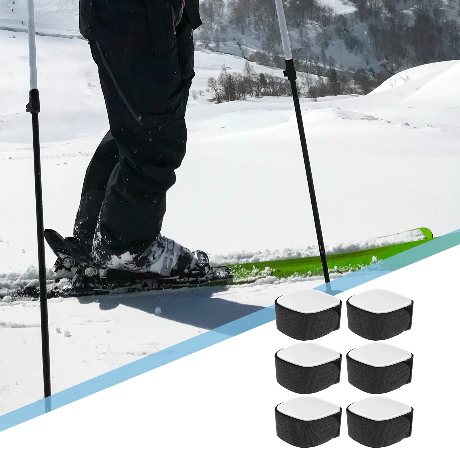 

6Pcs Snowboard Strap Premium Nylon Fixing Band Sturdy Sled Accessory Black Skis Fixing Band Snowboard Belt Skis Accessory