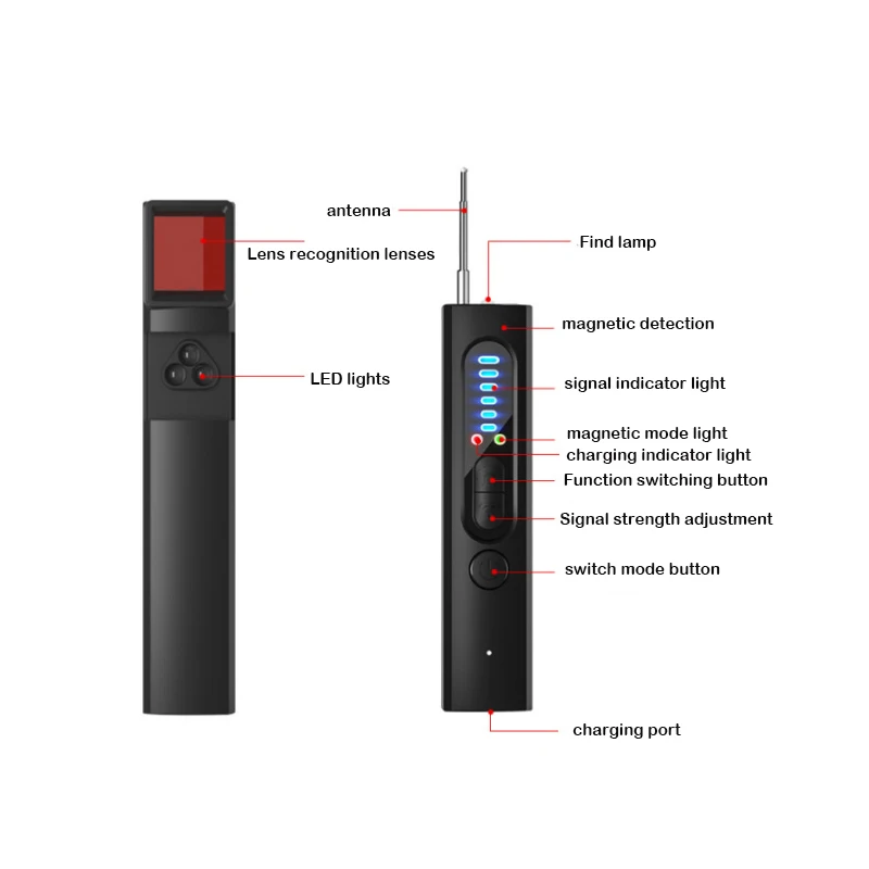 Wireless Mini Signal Detector Camera Locator Tracking Detector with Laser Tech Detection Anti-Monitoring Sneak Shooting Camera