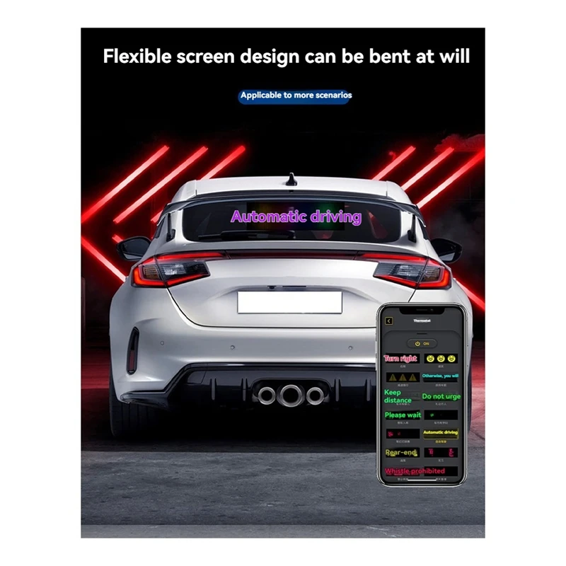 Programmable LED Car Sign Multilingual Display With Remote APP Scrolling Advertising Screen Pixel Matrix Panel