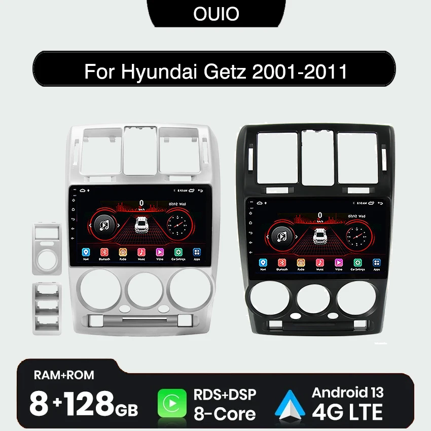 

8GB+128GB 4G Android 13 radio navigation carplay auto For Hyundai Getz 2002 2003-2011 Car stereo Multimedia Player