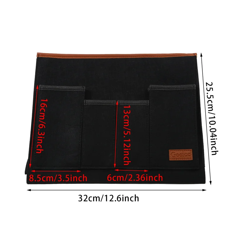 Felt Bedside Storage Bag Pouch Bed Desk Bag Sofa TV Remote Control Hanging Caddy Couch Storage Organizer Bed Holder Pockets