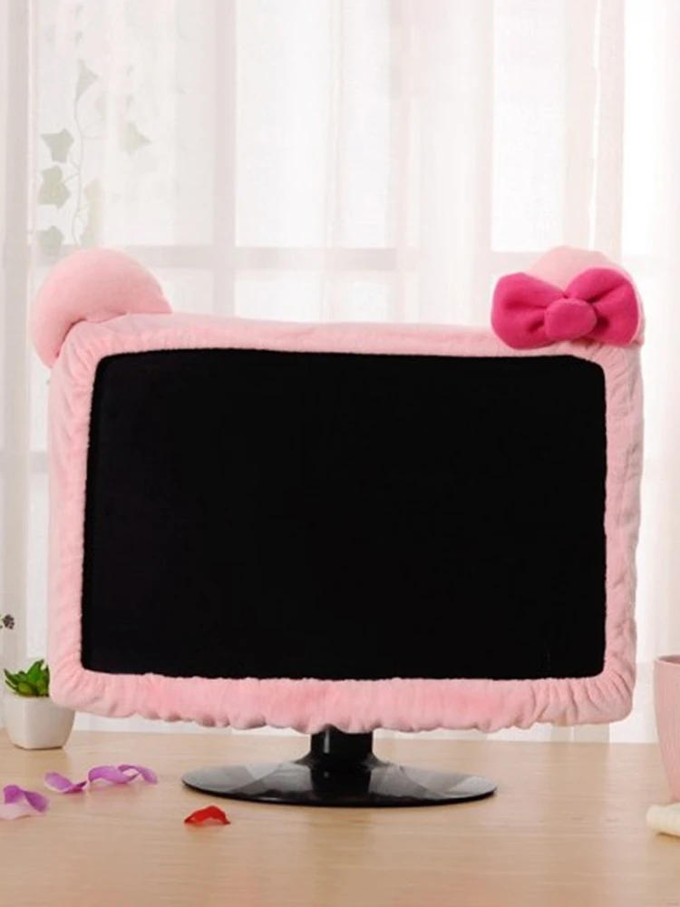 1pc Cute Dust-proof Computer Surrounding Notebook Monitor Decorative Cover Protective Cover Pink Rose Red Green