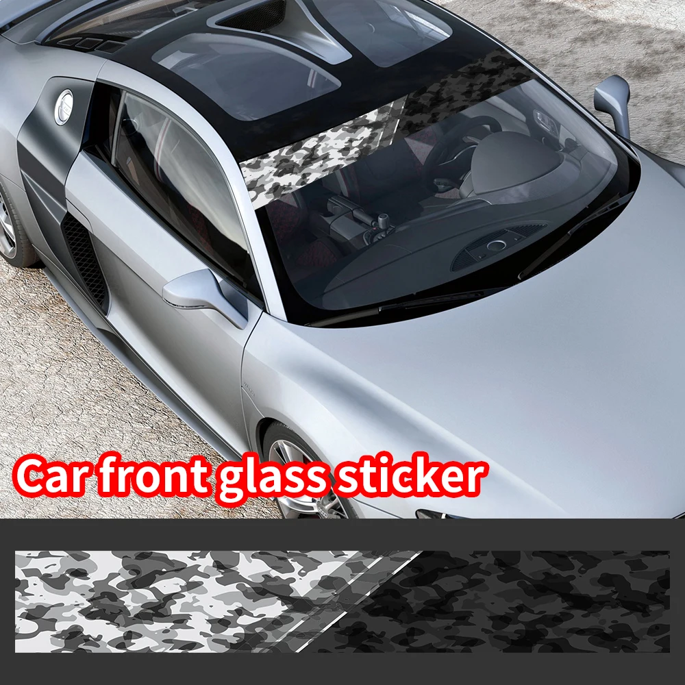 Texture Map Car Front Rear Windshield Decor Window Vinyl Waterproof Decal Windscreen Banner Decal Window Sticker Accessories