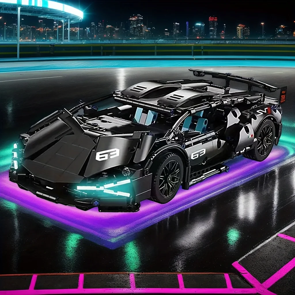 Technical Racing Sport Car Model Building Blocks technic adults 1:14 DIY Supercar Brick Puzzle Toys Kid Adult Gift（1280+granule）