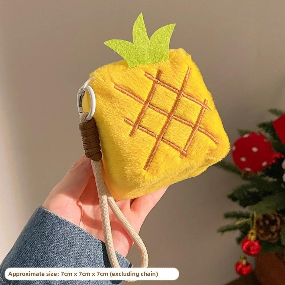 New Plush Plush Doll Pendant Cute Style Square Shape Bag Charm Embroidered Detail Wrist Strap Fruit Plush Pendant For Keys