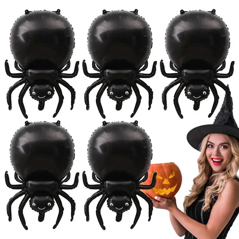 Halloween Spider Balloons 5PCS Halloween Spider Balloons Halloween Spider Decor For Spooky Party Birthday Day Of Death New Year