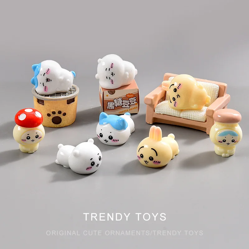 

Chiikawa Handmade Desktop Small Ornaments Hachiware Trendy Toy Doll Accessories DIY Keychain Pendant Resin Accessories