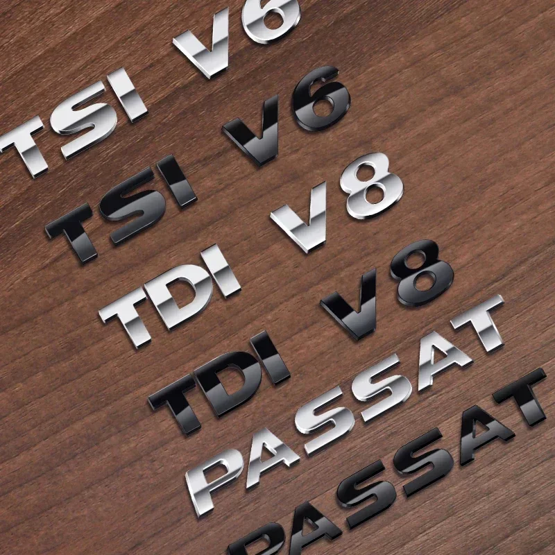 

ABS TSI TDI V6 V8 Letters Emblem Decoration Rear Trunk Stickers For Volkswagen Passat B5 B5.5 B6 B7 B8 Car Styling Accessories