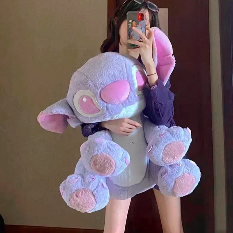 Disney's Anime Cartoon Large Size Purple Stitch Plush Doll Room Pillow Plush Toys Girl's Christmas Valentine's Day Birthday Gift