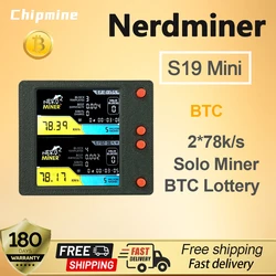 Nerdminer S19 미니 펌웨어 v1.6.3 오리지널 BTC 복권 솔로 마이너 너드 마이너, 2*78 K/S