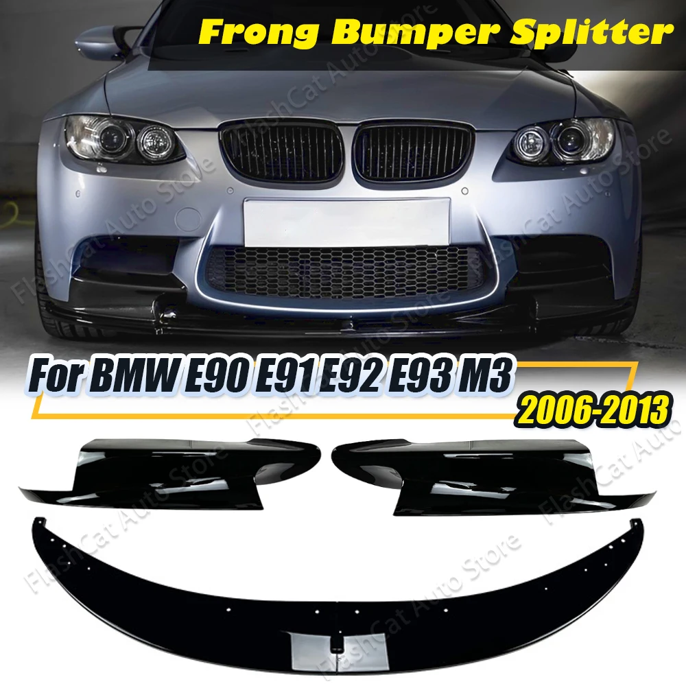 

For BMW 3 Series E90 E91 E92 E93 M3 2006-2013 Car Front Bumper Lip Diffuser Protector Guard Spoiler Tuning Accessories ABS Black