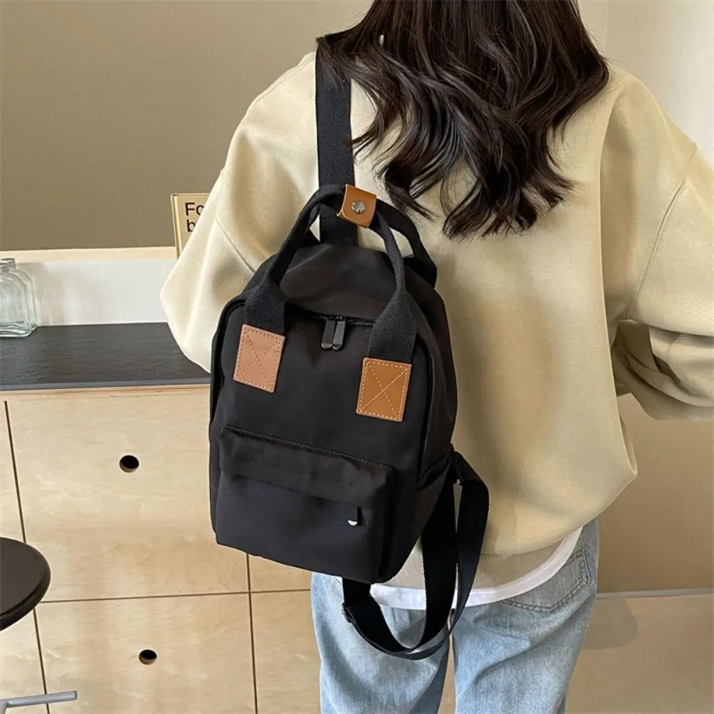Schoolbag Canvas Children's Backpack Simple Mini Square School Bag Unisex Korean School Bag School