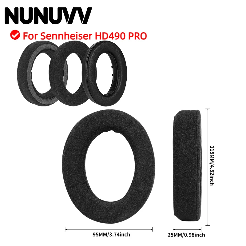 Replacement Lambskin / Protein Leather Ear Pads With Buckle For Sennheiser HD490 PRO Headphones Ear Cushion Repair Parts