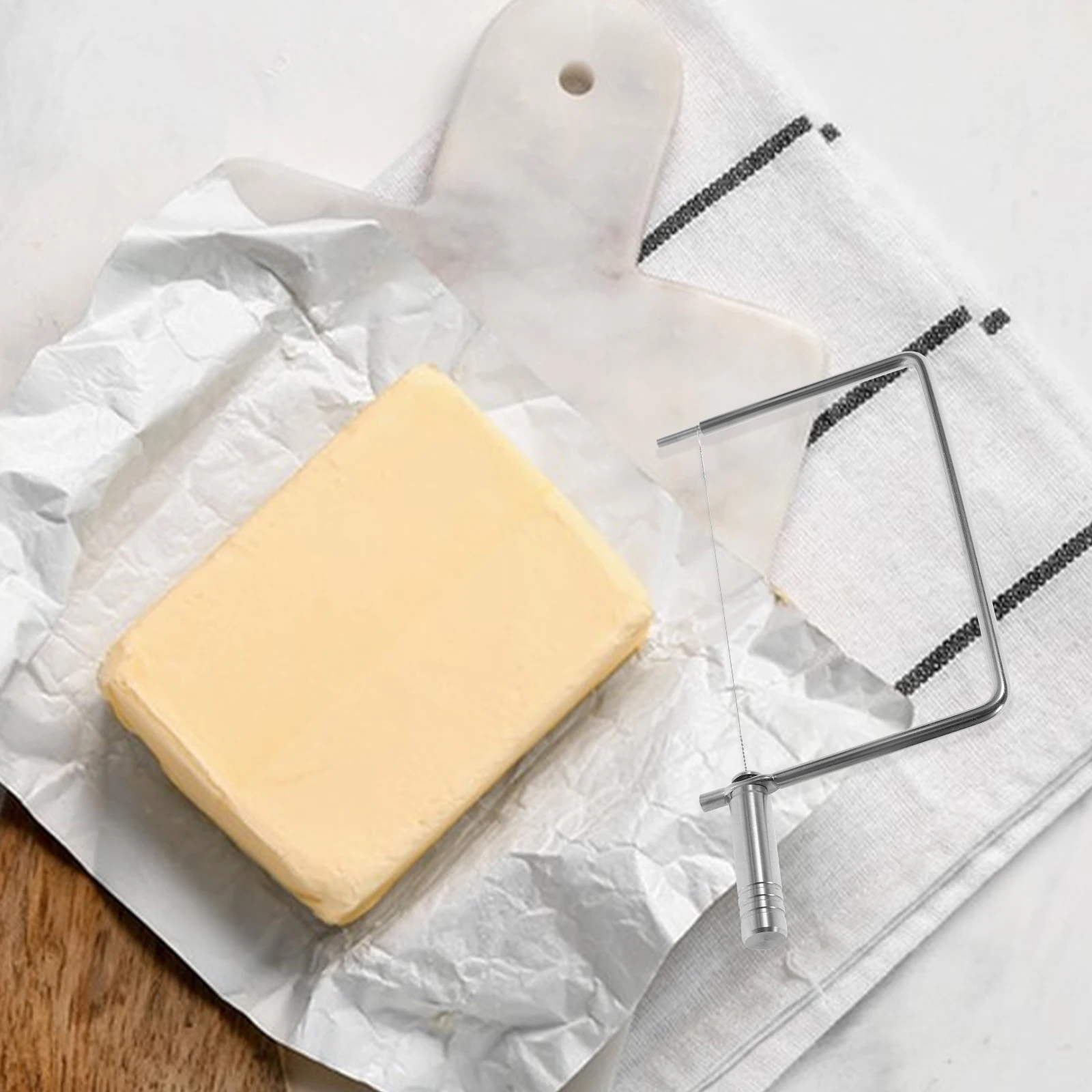 

1pc Cheese Slicer Stainless Steel Block Slicer Compact Ergonomic Butter Wire Handheld Kitchen Tool Cheese for Home