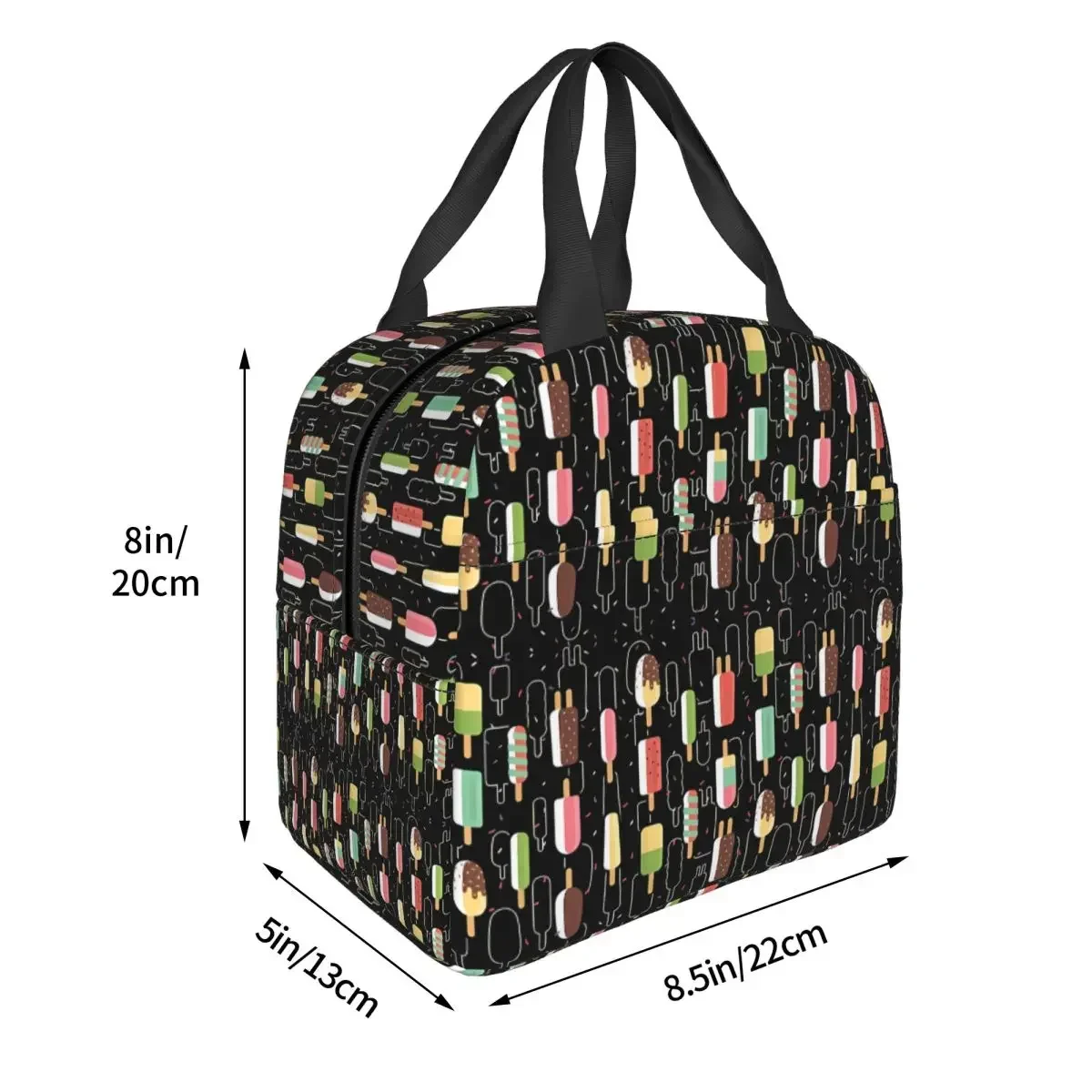 Pattern Oxford Cloth Portable Bags Ice Cream School Trip Lunch Hiking Debris Cooler Food Handbags