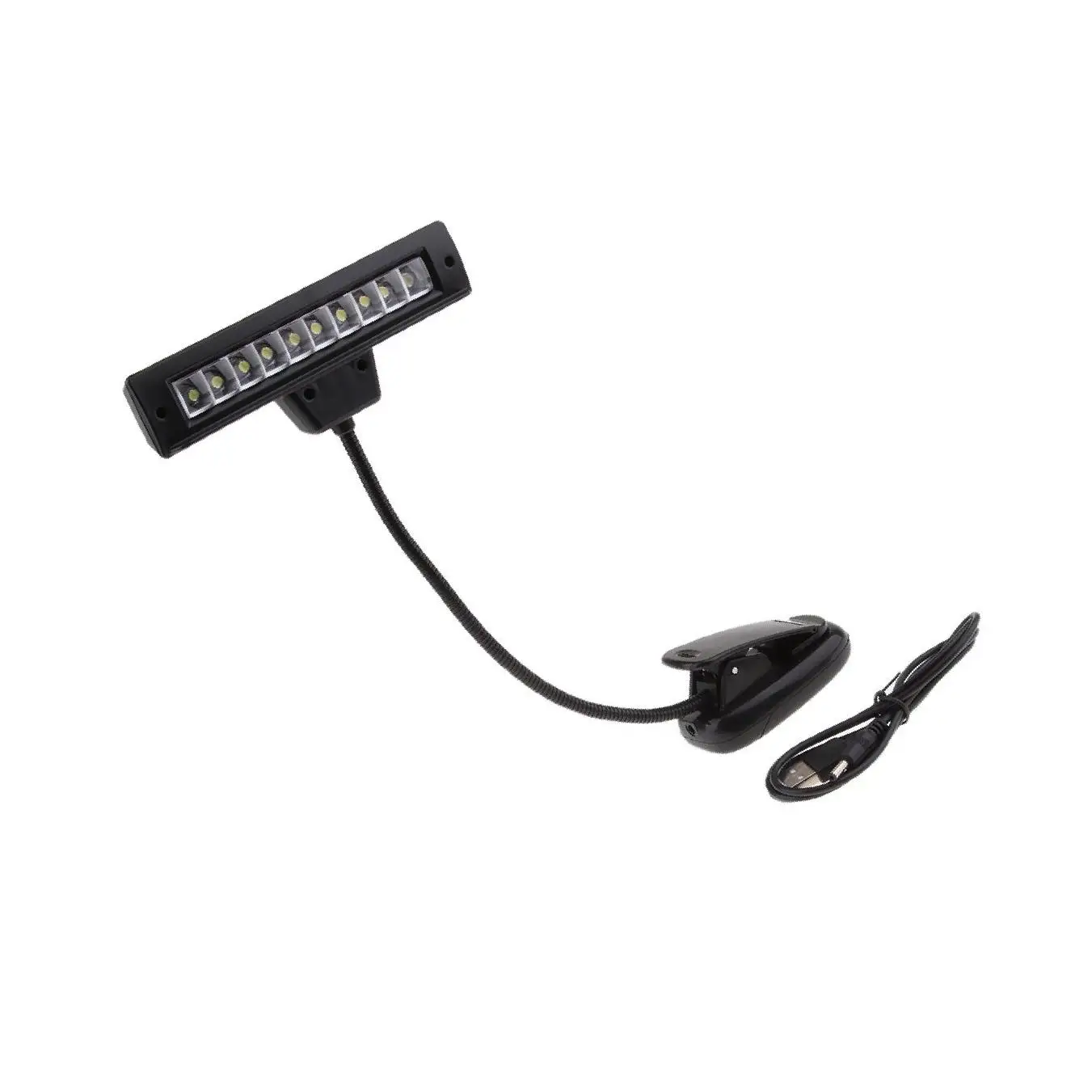 Music Stand Light  Clip Table Lamp Neck Reading Light Black