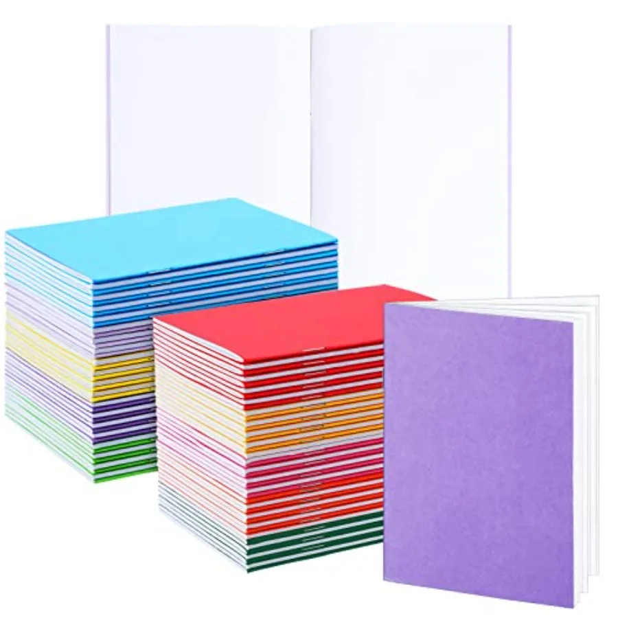 

100 Pads Mini Notebooks Bulk Colorful Blank Notebooks for to Write Stories Pocket Size Blank Journals Colored Unlined Compositi