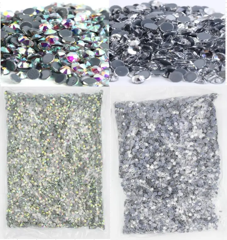 SS3-SS50 Bulk Package Wholesale Top Quality Better DMC Crystal AB Glass Strass Iron On Hotfix Rhinestones