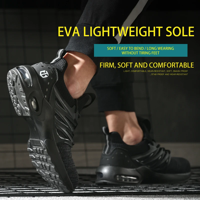 Safety shoes are anti smashing, anti piercing, lightweight, soft, comfortable, breathable, and protective work shoes