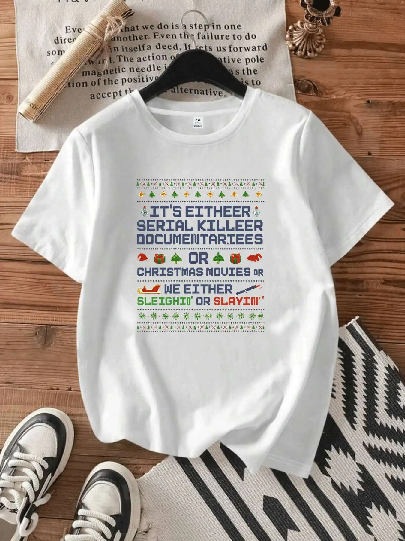 【WY122151】 Rundhals-Kurzarm-T-Shirt für Damen in Übergröße mit elastischen Halbarmn und trendigen Aufdrucken