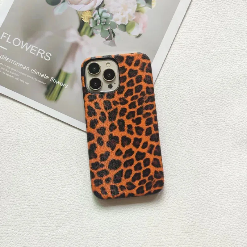 Suitable for iPhone 15promax Fashion Leopard Print Phone Case 14plus 13mini 12pro 11 Cooling Xsmax Xr 8plus PC Protection Cover