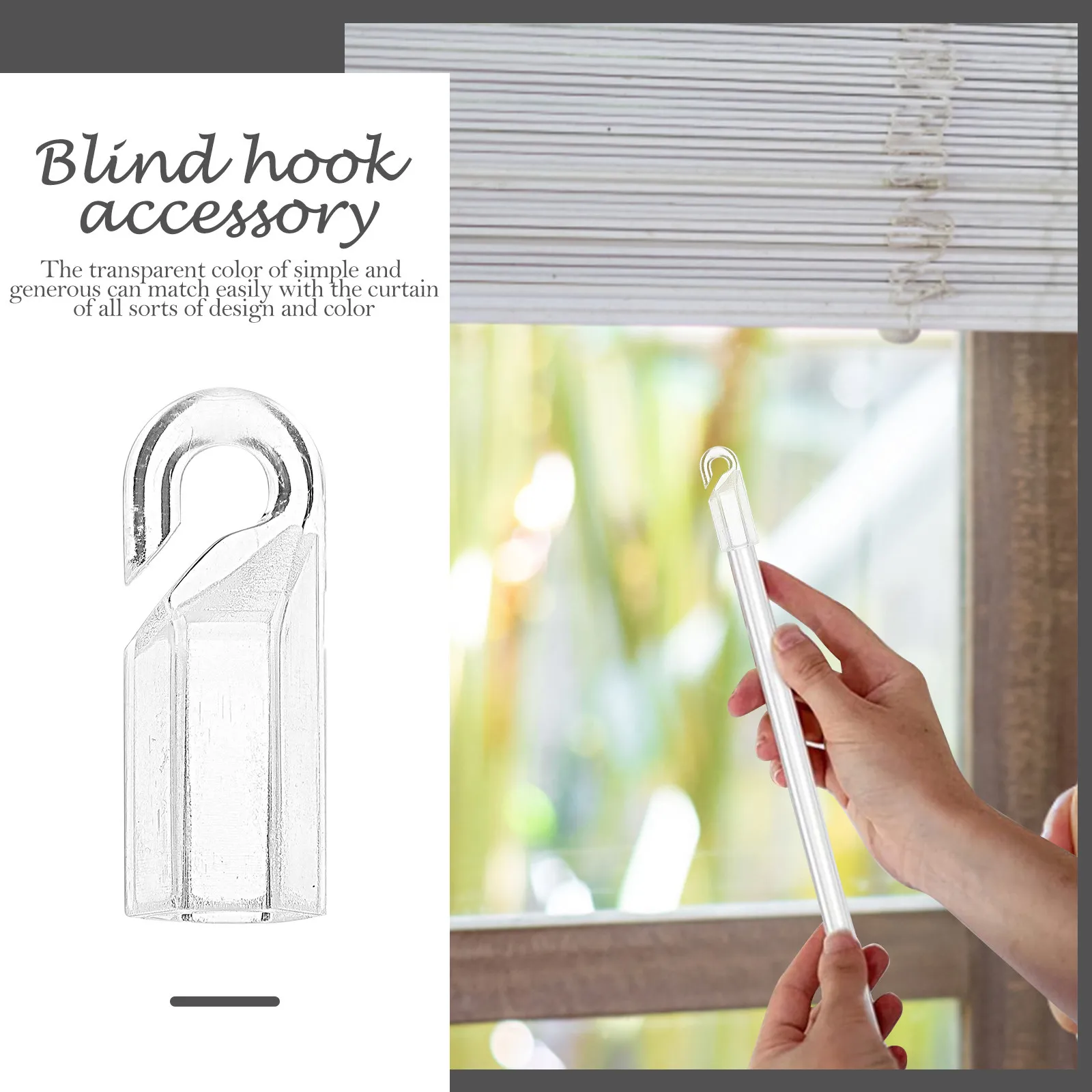 24Pcs Smooth Edge Blind Wand Hooks Clear PVC Material for Vertical Blinds Easy Installation Curtain Rod Hook Blind Replacement