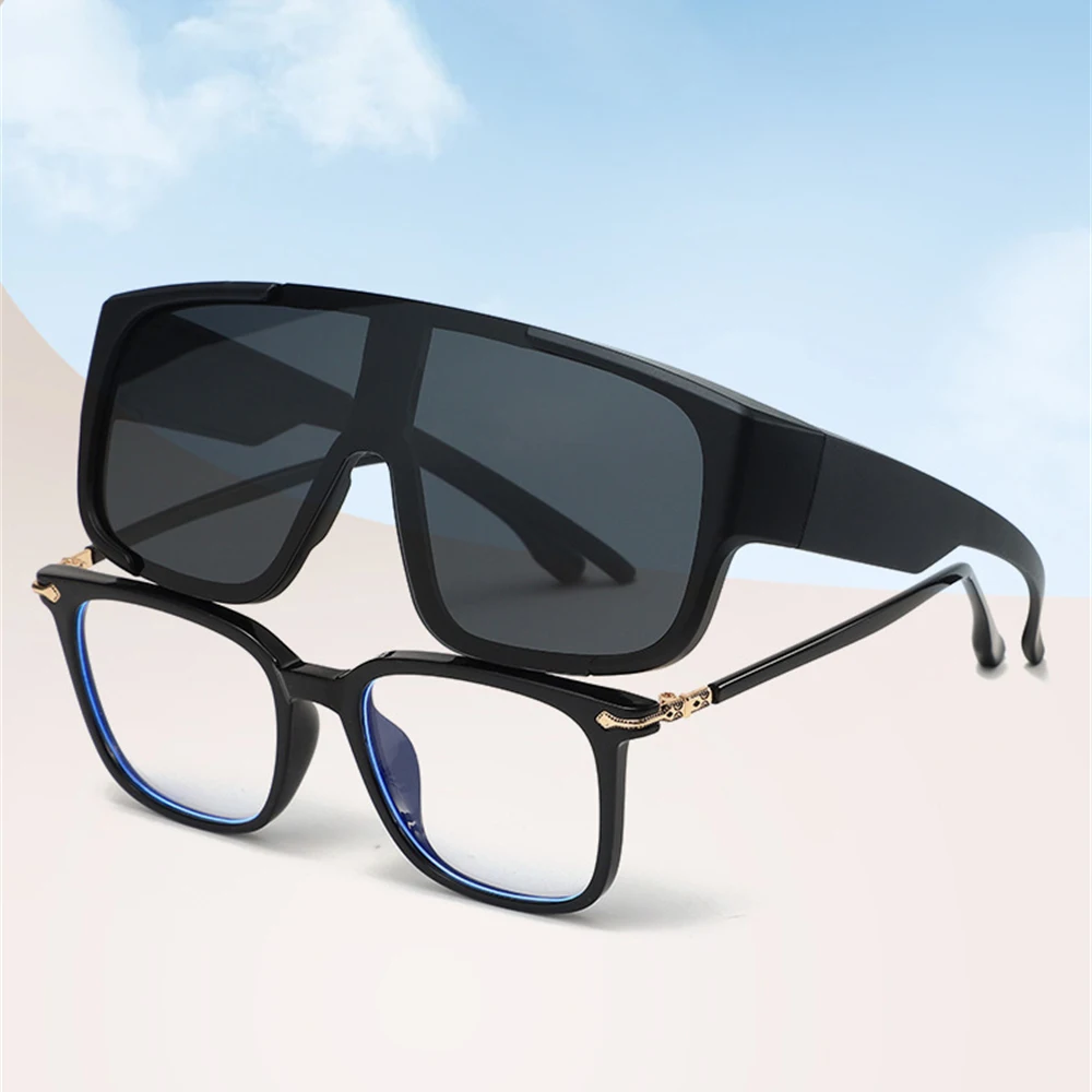 VIVIBEE Coole Polarisierte Sonnenbrille Fit Über Brille Männer Fahren Übergroße UV400 Photochrome Angeln Outdoor Frauen Große Brille – Detail 1