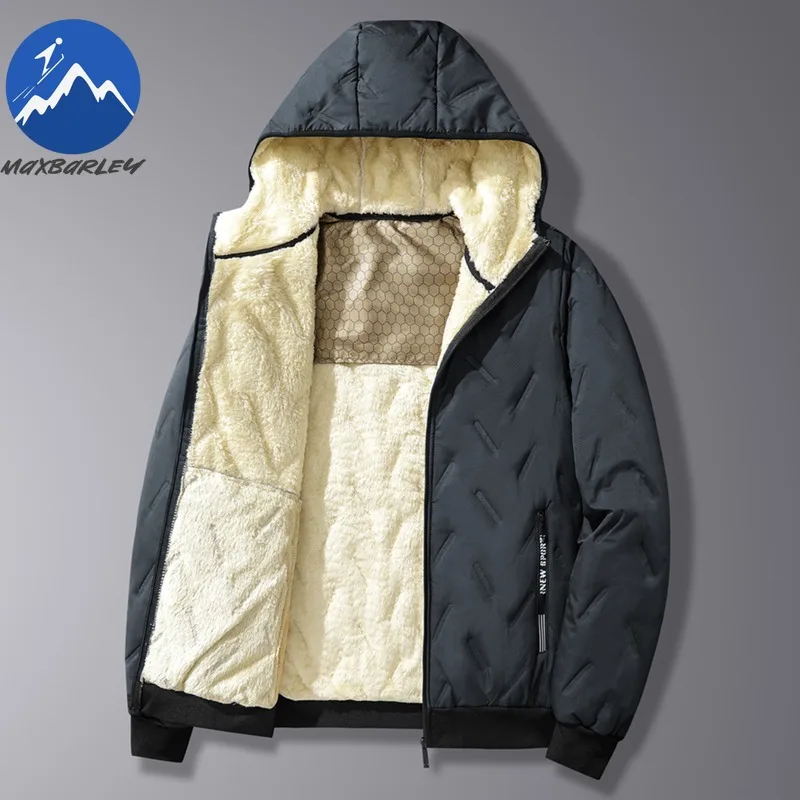 Premium Men Graphene Jacket Comfort Hiking Sport Cold Resistant Parkas Fleece Lined Hooded Daily Wear Winter Padded Coats