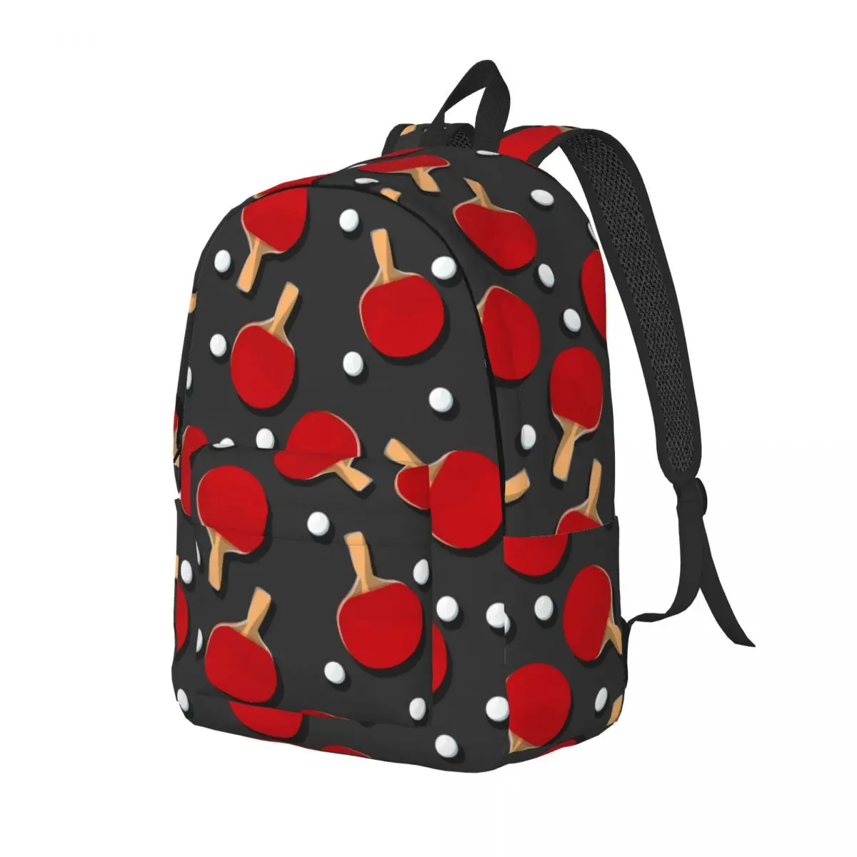 Ping Pong Printed Teens Student School Bookbag Table Tennis Ping-pong Lover Canvas Daypack Middle High College Sports