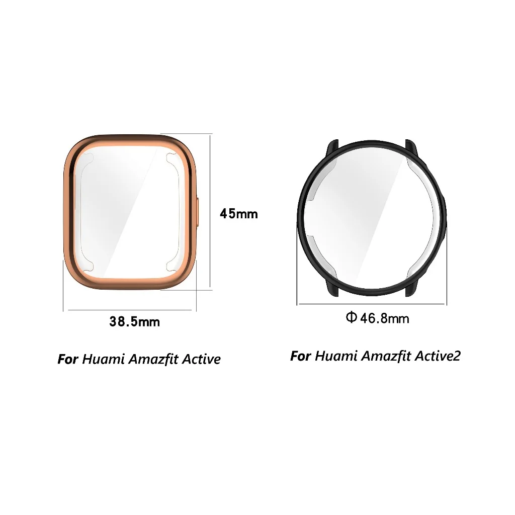 ฝาครอบกรณีTPUสําหรับHuami Amazfit Active 2 A2437 นุ่มElectroplating SmartWatchป้องกันหน้าจอกรอบAnti-Scratchเต็มรูปแบบ