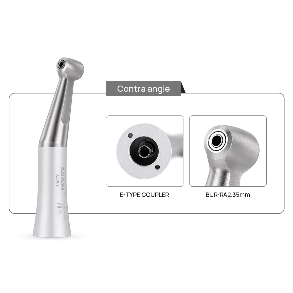 AZDENT-Dental alta e baixa velocidade Handpiece Kit, Push Putton, 1:1 Contra Angle Air Motor Set, Handpiece de alta velocidade padrão com LED