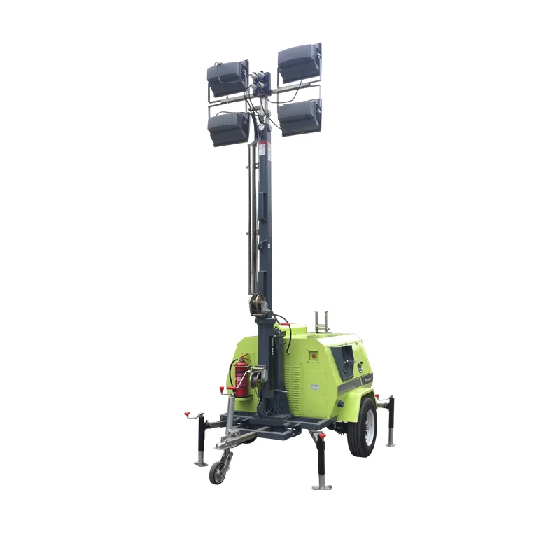 High Quality 7m Hand Lift Mobile Light Tower Outdoor Engineering Mobile Light Tower