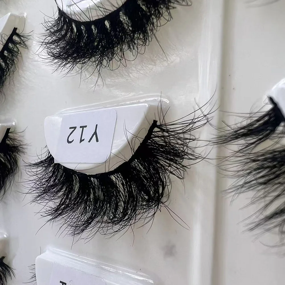 AMAOLASH 5D Ciglia di visone All'ingrosso Soffici a strati Ciglia finte disordinate Bulk Ciglia soffici uniche Ciglia morbide Trucco